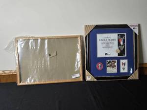 lot 135 image: Eagle Scout Certificate and Boy Scout Awards Frames