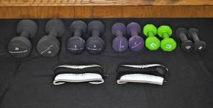 lot 160 image: Mixed Set of Dumbbells with Fitness Gear Wrist Weights