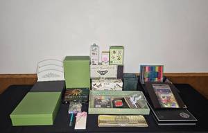 lot 163 image: Assorted Art and Craft Supply Lot with Storage Boxes