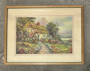 lot 180 image: Beautiful Cottage Scene Print