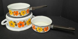 lot 101 image: Enameled Rustria Email Pan Set