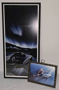 lot 124 image: Signed Steven Ratajek Print  Copper Trimmed Wall DecorMirror