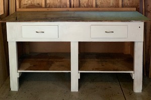 lot 271 image: Vintage Wood Workbench