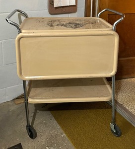 lot 233 image: Vintage Metal Drop Leaf Cart