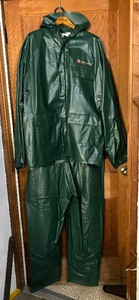 lot 299 image: American Clearwater Rainwear Coat and Pant Set