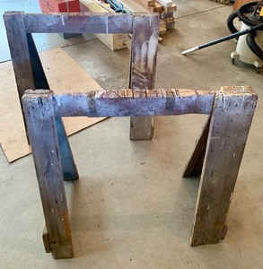 lot 353 image: Vintage Wood Sawhorses