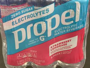 lot 25 image: Propel Zero Sugar Electrolyte Water Beverage  Strawberry Lemonade 12 pack