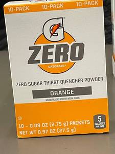 lot 259 image: IA 4 - Gatorade Zero Sugar Thirst Quencher Powder Orange - 6 Boxes