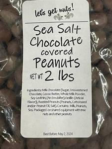 lot 295 image: Sea Salt Chocolate Covered Peanuts - 2 lbs (2 Bags)