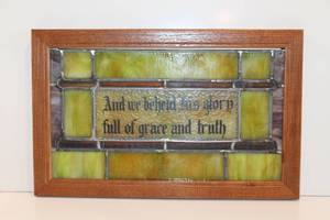Antique Leaded Glass Window Panel