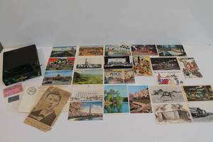 Vintage Post Card Collection & Box