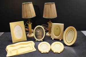 Celluloid Lamps, Photo Frames & Crumb Pan