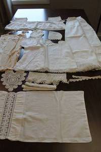 Antique Cotton Lace Dresses & Pillowcases