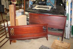 Full Size Wooden Bed Frame - Headboard, Footboard, Side Rails