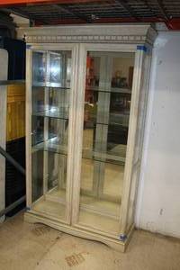 Sliding Door Hutch with (4) Glass Shelves
