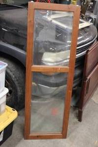 Lot of (2) Cabinet Doors with Glass Panels 34x20-14x60