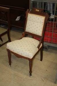 Wood Rolling Padded Side Chair