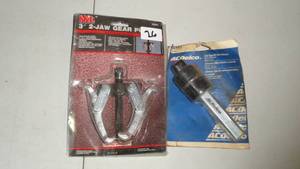 lot 26 image: Set of MIT 3 2-Jaw Gear Puller-5681 & ACDelco Belt Type Oil Filter Wrench-30111