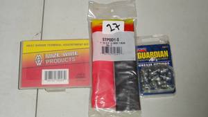 lot 27 image: Lot of Guardian Grease Fittings-G611, Mize Wire Assortment Heat Shrink Terminals, & Mize Wire 1 x 6 Conductor Shrink Tubing