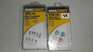 lot 38 image: MAXCRAFT 160-pc Wire Terminal Assortment & 120-pc Auto Fuse Assortment