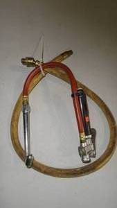 lot 80 image: Goodyear 3 x 38 Rubber Whip Hose Yellow 250 Psi with Swivel Fitting & Mark-1 pneumatic  Compressor Nozzle
