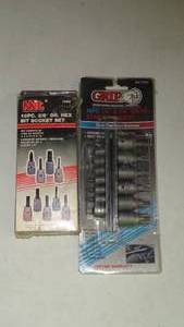 lot 223 image: (2 Items) GRIP 15Pc  14 & 38 Drive Star Bit Socket & MIT 10 Pc 38 DR. Hex Bit Socket Set