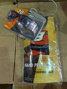 lot 142 image: Safety Set - Nascar - Tony Stewart Eyewear 	 Hand Protection Deerskin Palm Gloves