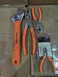 lot 168 image: 4 Piece Tool Set - 3 Pliers & 1 Adjustable Wrench