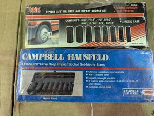 lot 193 image: 18 Piece Impact Socket Set - 38 Drive Deep Impact Standard and Metric