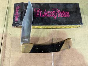 lot 202 image: Black Paws Folding Knife - 4 Blade BrassMetal Handle With Case