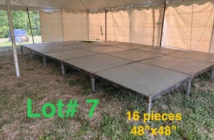 lot 7 image: Stage parts (16 sections  8x32 stage) Rolling Steps.