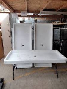 lot 118 image: (3) Fill N Chill party ice table foldable legs.