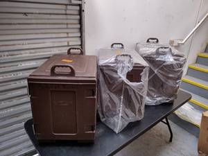 lot 134 image: (3) Carlisle Insulated Food Tray Carriers