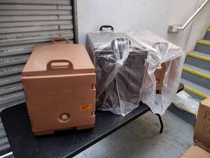 lot 140 image: (3) Carlisle or Cambria Insulated Food Tray Carrier