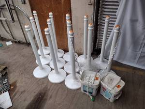 lot 135 image: Crowd Control Stanchions 13 poles 26 chains