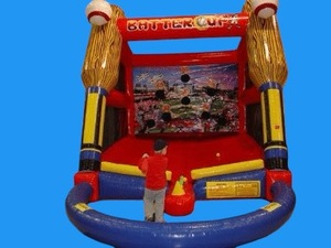 lot 26A image: Batter Up Moonwalk 13 5 wide, 20 11 length, 13 2 height. 1 blower included.