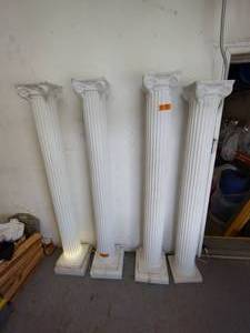 lot 40 image: (4) White Pillar Columns, 72, corded.