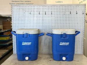 lot 109 image: (2) Coleman 5 gal. Water Jug Coolers