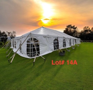 lot 14A image: 40x100 Tent with poles and at least 6 sides with windows