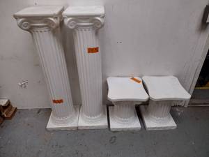 lot 177 image: (2) Pedestal columns 40  H. (2) Pedestal columns 15  H.