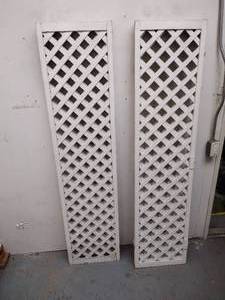 lot 168 image: (2) Folding 3-Panel lattice screen. 52L x 72 H. Each panel is 17 wide