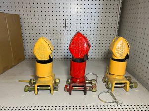 lot 188 image: (3) Ram trailer couplers Yellow is 2 ball #7000 lb capacity Red is 2 516 Ball 12,500 LB