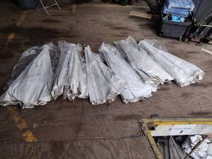 lot 206 image: 6 large white patio umbrellas