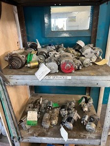 lot 203 image: Rebuilt motors, solenoids and some motors needing service
