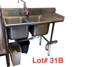 lot 31B image: Stainless Steel Commercial 2 Bay Sink