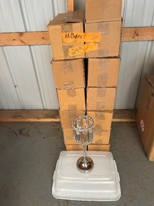 lot 245 image: (12) 13  Crystal Votive holder stands. Cylinder dimensions Dia. 3.5 x 4.5 H
