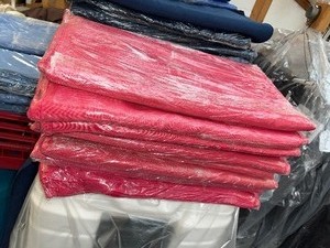 Red 20-Ton Steel Manual Bottle Jacks and No. 20 screw jack. Large lot of cloth napkins 5 colors