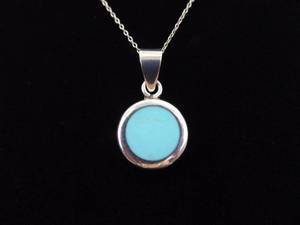 .925 Sterling Silver Inlayed Howlite Pendant Necklace