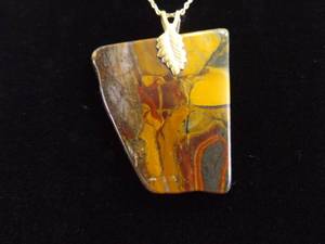 .925 Sterling Silver Creek Jasper Healing Stone Pendant Necklace