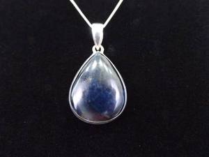.925 Sterling Silver Black Sapphire Pendant Necklace